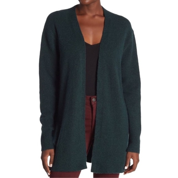 Madewell Cozy Walker Open Duster Cardigan Dark Forest Green Alpaca Merino Blend - Picture 1 of 8